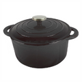 198.73-COCOTTE ROTONDA CON COPERCHIO  2500 ML Ø 21(28)x10,2 CM NERO FERRO