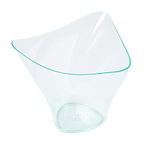 170.77-CONTENITORI APERITIVO TRIANGOLO  100 ML 7,7x7,4x6,3 CM VERDE ACQUA PS (24 u.)