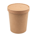 226.50-CONTENITORI CON COPERCHI 960 ML - 32 oz 330 + 18 PE G/M2 Ø11,7/9x13,5 CM NATURALE KRAFT (25 u.)