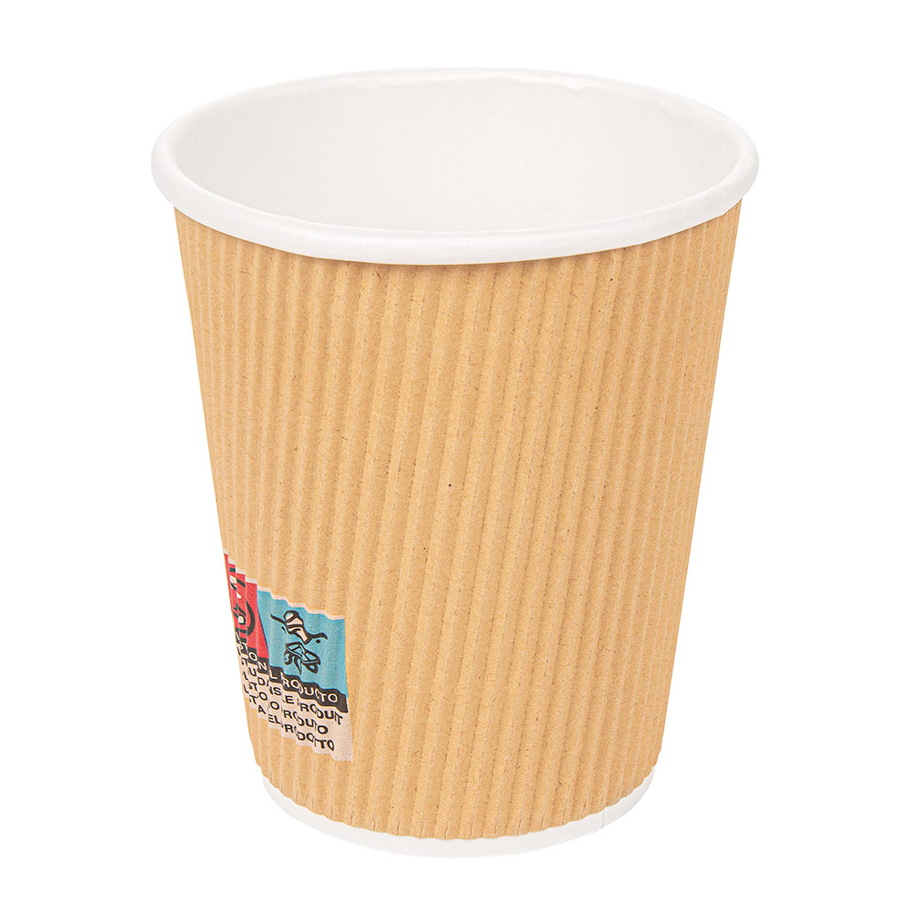 180.76-BICCHIERI BEVANDE CALDE DOPPIA PARETE  240 ML - 8 oz 280 + 250 + 18 PE G/M2 Ø8/5,6x9,2 CM MARRONE CARTONE (25 u.)