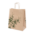 093.08-SACCHETTO SOS CON MANICI FEEL GREEN  80 G/M2 26+14x32 CM. MARRONE KRAFT (50 u.)
