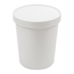 226.48-CONTENITORI CON COPERCHI 960 ML - 32 oz 330 + 18 PE G/M2 Ø11,7/9,2x13,5 CM BIANCO CARTONE (25 u.)