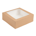 253.47-SCATOLE PER PASTICCERIA CON FINESTRA 'THEPACK'  28x28x10 CM NATURALE CARTONE NANO-MICRO + OPP (50 u.)