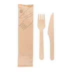 250.65-SET 2/1 FORCHETTA, COLTELLO 'WOOD' MAKAN  16 CM NATURALE LEGNO (100 u.)