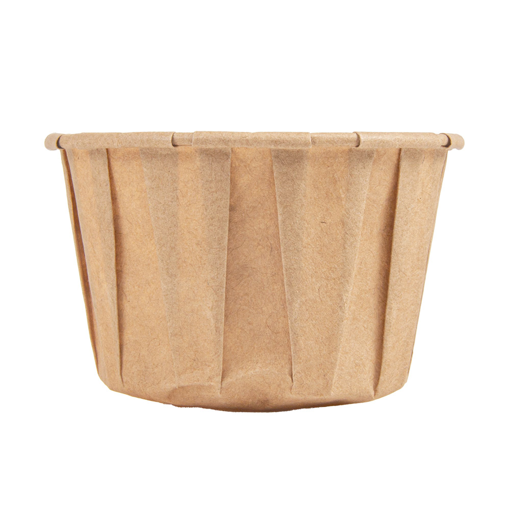 268.34-TERRINA CARTA PLISSETTATA 90 ML (3 oz) 80 G/M2 Ø6,5/4,9x3,8 CM NATURALE PERGAMANA ANTIGRASSI (250 u.)