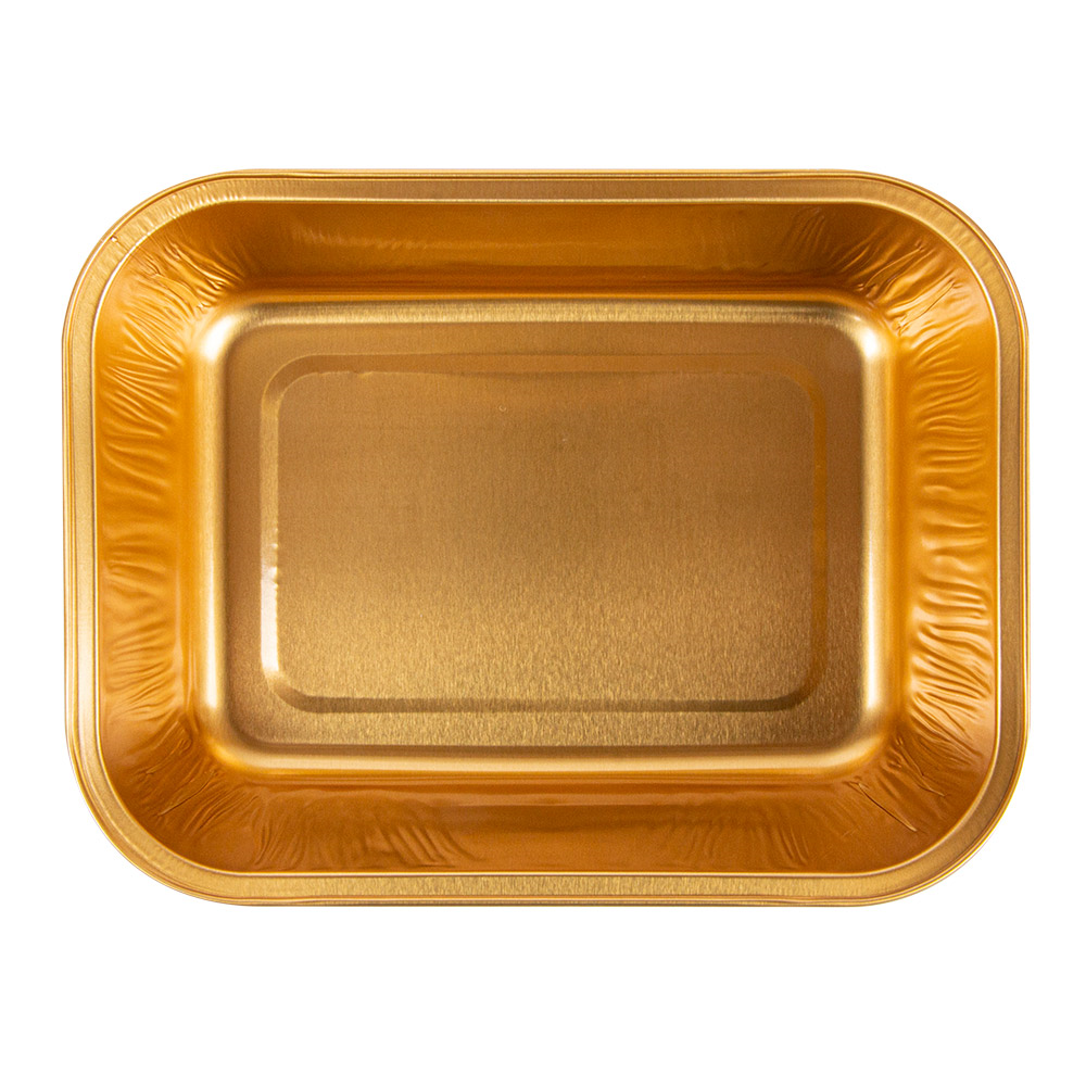 214.72-RECIPIENTI PASTICCERIA 280 ML 13,5x10,2x3,5 CM ORO NERO ALLUMINIO (100 u.)