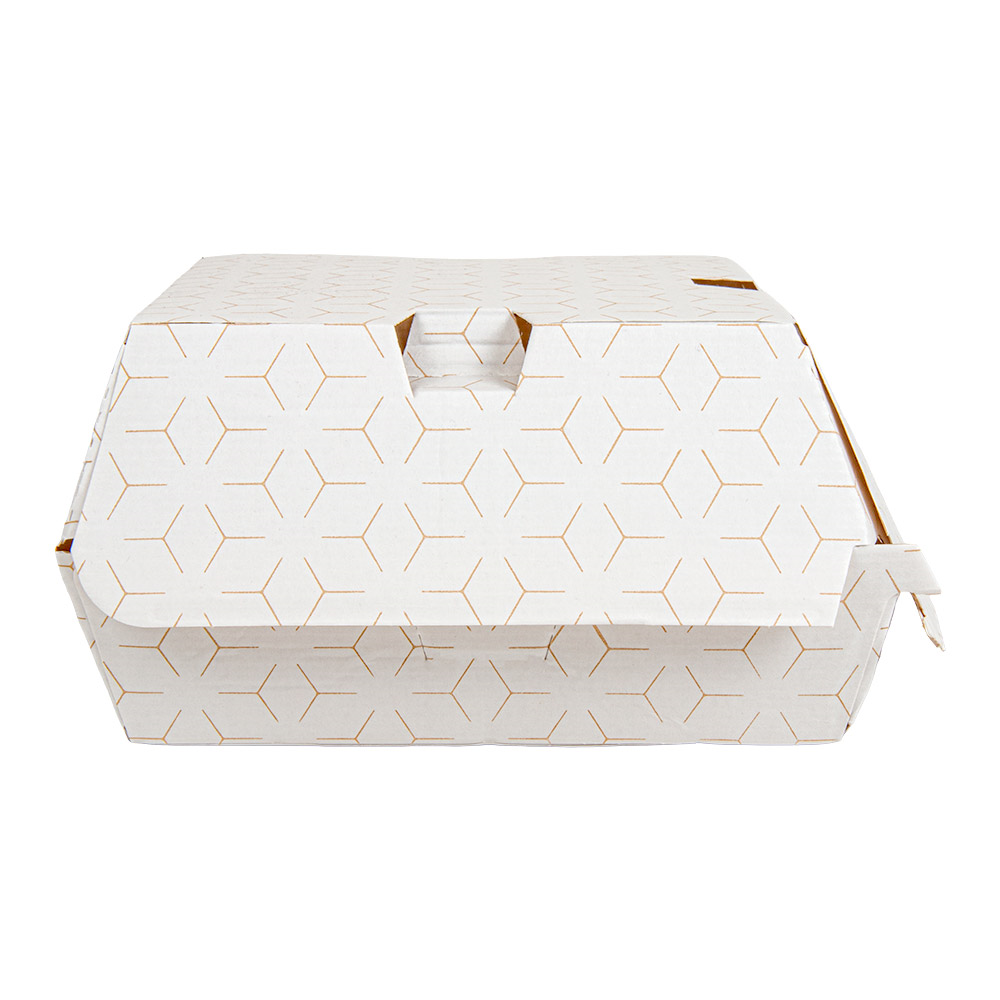 278.67-SCATOLE HAMBURGER 'THEPACK' CUBE  14,7x14x7 CM BIANCO/NATURALE CARTONE NANO-MICRO (50 u.)