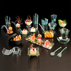 157.14-CONTENITORI APERITIVO MINI TUBO  30 ML Ø 3,5x3,2x5,5 CM VERDE ACQUA PS (50 u.)