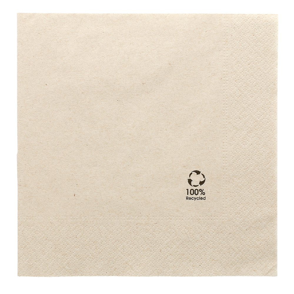 254.54-TOVAGLIOLI ECOLABEL 2 VELI 'FEEL GREEN' PAPER PACK 18 G/M2 39x39 CM NATURALE TISSUE RICICLATO (100 u.)