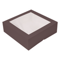 269.67-SCATOLE PER PASTICCERIA CON FINESTRA 'THEPACK'  32x32x10 CM CIOCCOLATO CARTONE NANO-MICRO + OPP (50 u.)