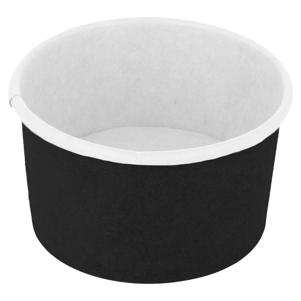 226.51-COPPETTE GELATI 70 ML 210 + 18PE G/M2 Ø 6,5x3,9 CM NERO CARTONE (50 u.)