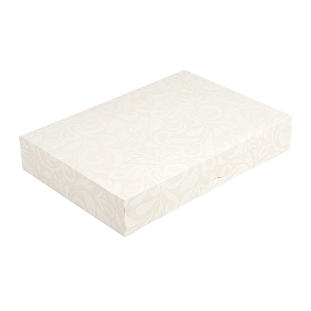 256.53-SCATOLE CATERING, PIANA 'THEPACK' DAMASCO  34x25x6 CM BIANCO CARTONE NANO-MICRO (50 u.)