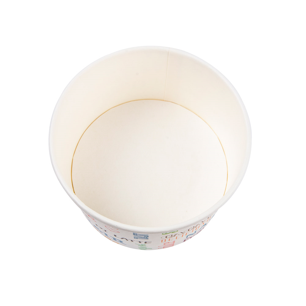 230.33-CONTENITORI GELATI PAROLE 240 ML 250 + 18 PE G/M2 Ø9,4x5,5 CM BIANCO CARTONE (50 u.)
