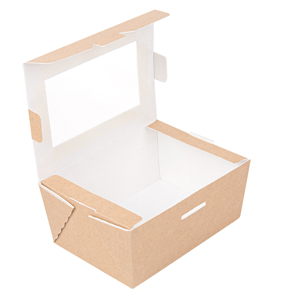 253.60-SCATOLE CON FINESTRA 'THEPACK' 500 ML 8,5x12x5,5 CM NATURALE CARTONE NANO-MICRO + OPP (50 u.)