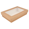 256.06-SCATOLINE+COPERCHI CON FINESTRA 'THEPACK' 1300 ML 21x14x5 CM NATURALE CARTÓN NANO-MICRO + PP + OPP (25 u.)