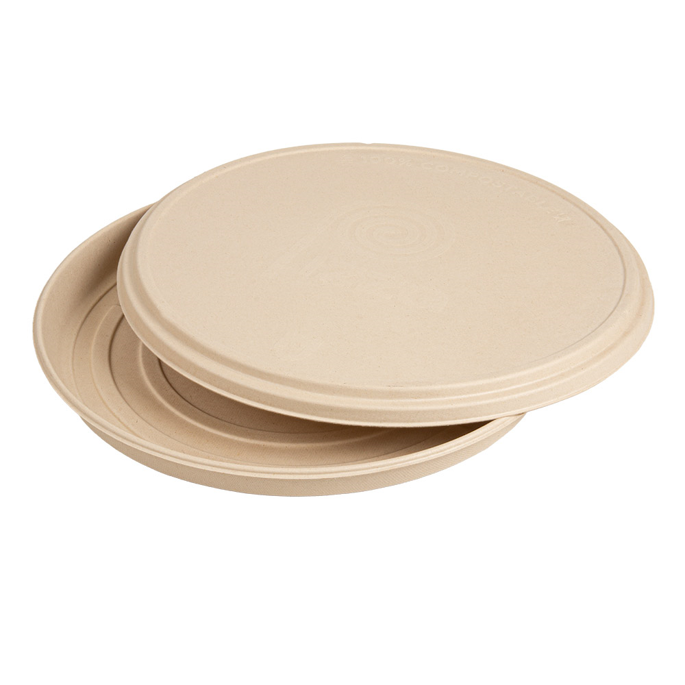 204.12-BASI RECIPIENTI PIZZA 'BIONIC'  Ø 35,7x3,3 CM NATURALE BAGASSA (50 u.)