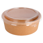 224.48-COMBO INSALATIERA + COPPERCHIO PET 1300 ML - 43,3 oz 320 + 18 PE G/M2 Ø 18,4/16x6,6 CM NATURALE KRAFT (25 u.)