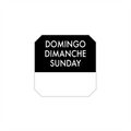 393.71-1000 U. ETICHETTE ADESIVE DOMENICA   2,5x2,5 CM NERO ADESIVO