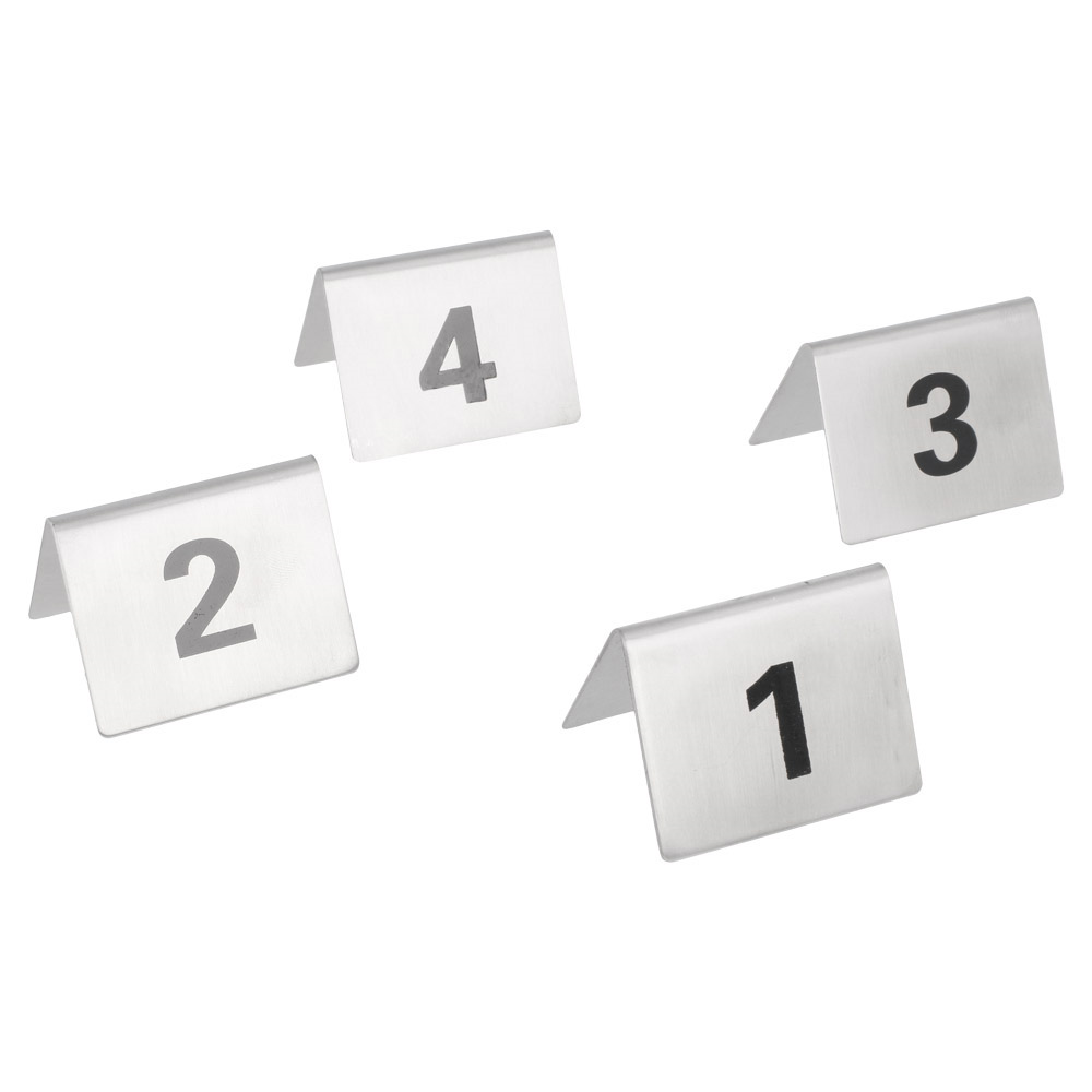 133.50-NUMERI PER TAVOLA DA 1 A 25  5,2x4,2 CM ARGENTO ACCIAIO INOX