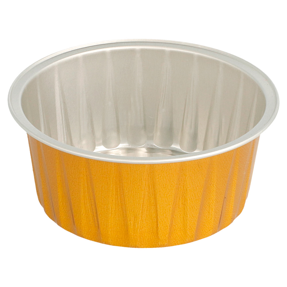 206.08-RECIPIENTI PASTICCERIA  125 ML Ø8,5x3,5 CM ORO ALLUMINIO (100 u.)