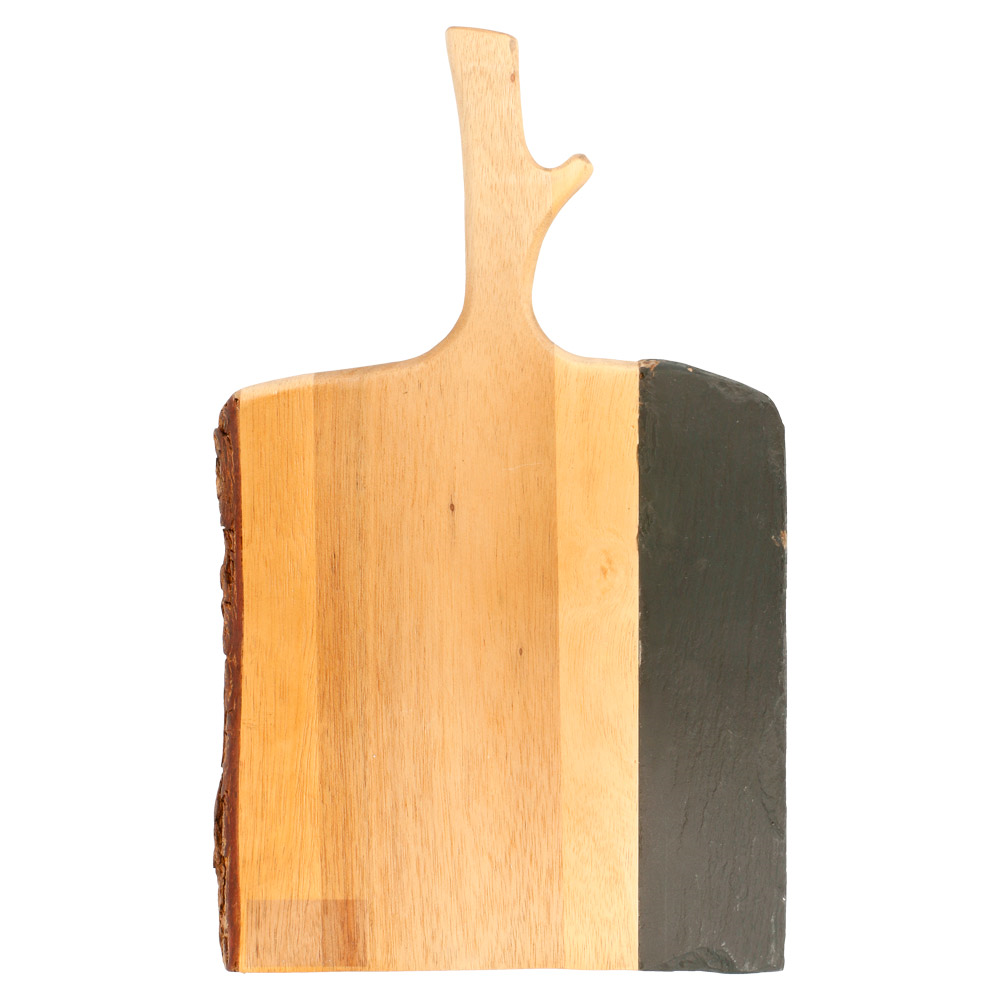 220.60-VASSOIO PRESENTAZIONE RETTANGOLARE 'WOOD'  30,5x19x1,2 CM NATURALE ARDESIA+LEGNO