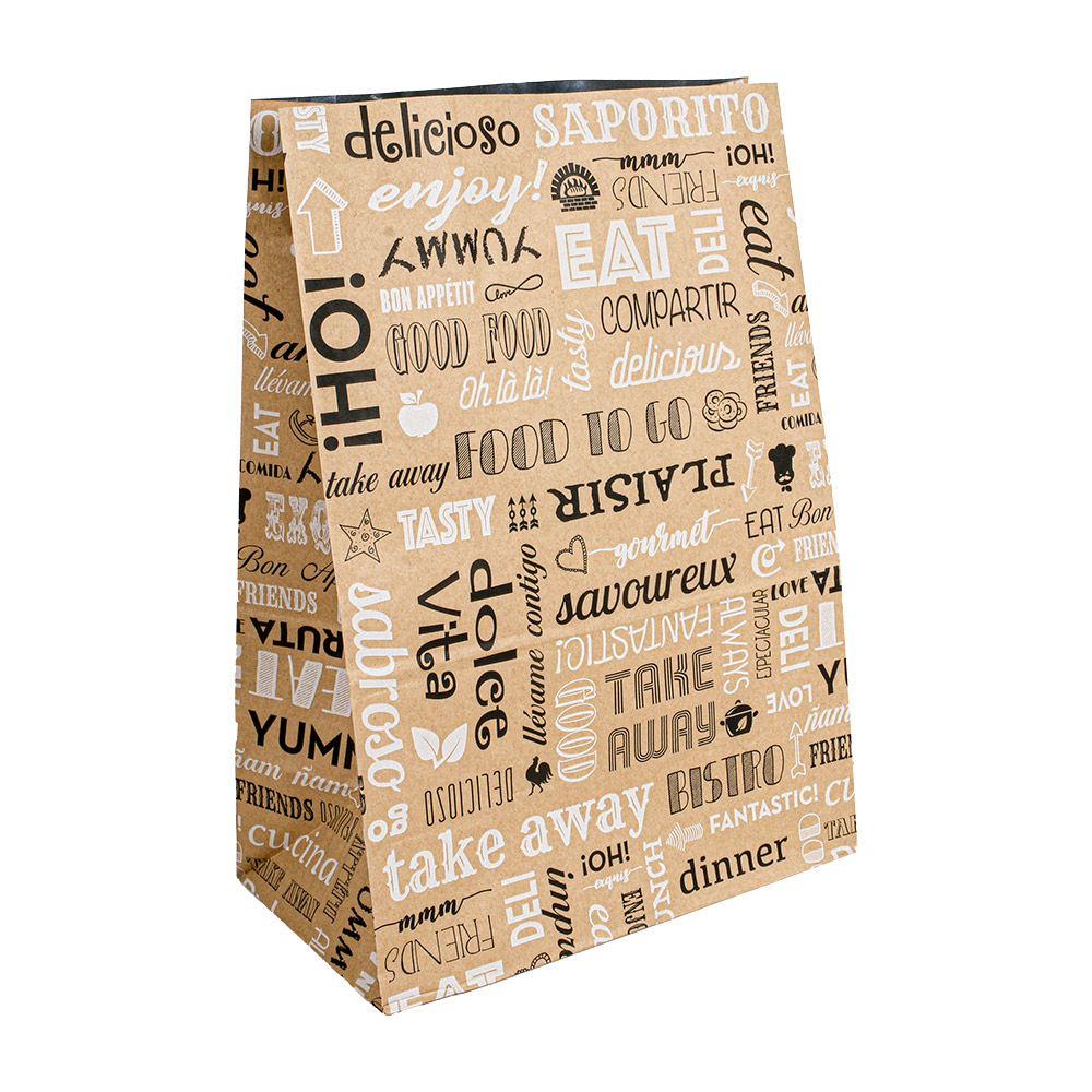 275.49-SACCHETTI SOS SENZA MANICI PAROLE 50+20 G/M2 22+12x31 CM NATURALE KRAFT + ALLUMINIO (250 u.)