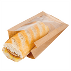 176.05-SACCHETTI CON FINESTRA  50 G/M2 + 15 PP 11+5x21 CM NATURALE KRAFT (100 u.)
