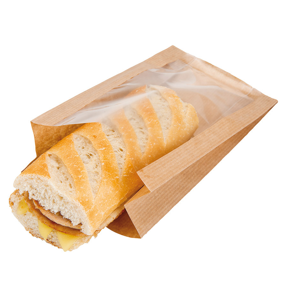 176.05-SACCHETTI CON FINESTRA  50 G/M2 + 15 PP 11+5x21 CM NATURALE KRAFT (100 u.)