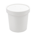 226.39-CONTENITORI CON COPERCHI 360 ML - 12 oz 300 + 18 PE G/M2 Ø9/7,2x8,4 CM BIANCO CARTONE (25 u.)