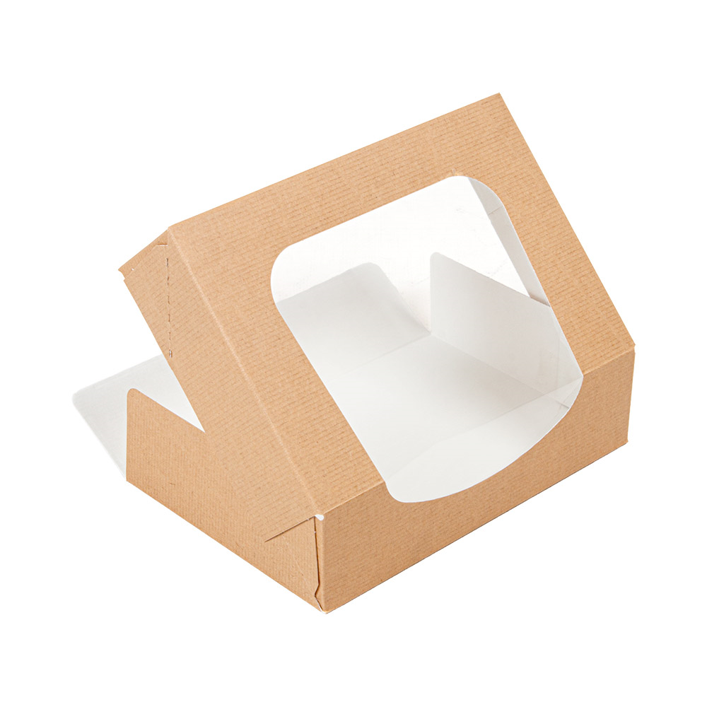253.38-CONTENITORI SUSHI+FINESTRA 'THEPACK'  17,5x12x4,5 CM MARRONE CARTONE NANO-MICRO + OPP (50 u.)