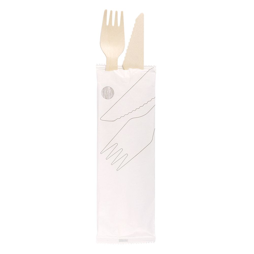 250.85-SET 2/1 FORCHETTA, COLTELLO 'WOOD' MAKAN  16 CM NATURALE LEGNO (100 u.)