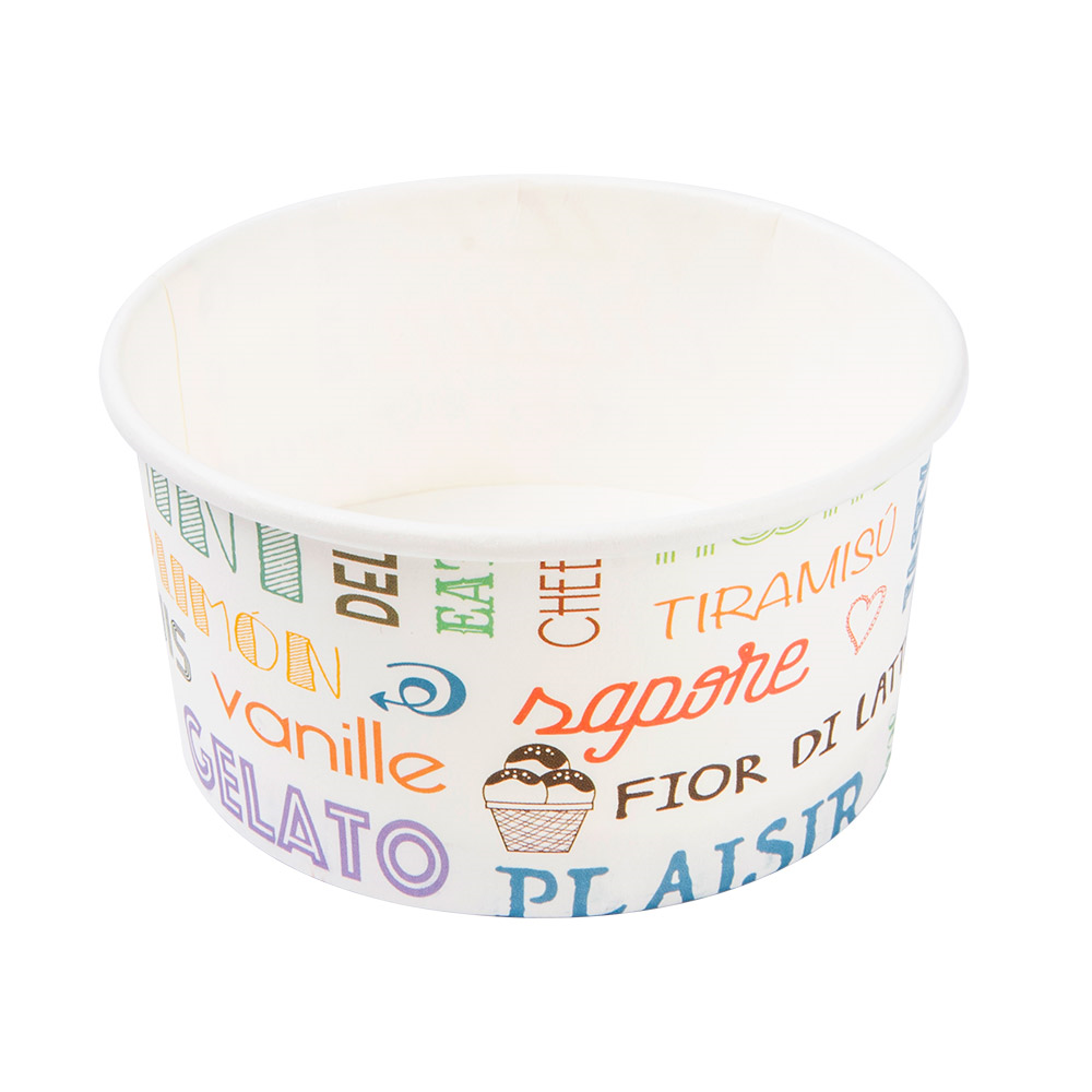 230.29-COPPETTE GELATI PAROLE 180 ML 250 + 18 PE G/M2 Ø 8,7x5,2 CM BIANCO CARTONE (50 u.)