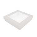255.97-SCATOLINE+COPERCHI CON FINESTRA 'THEPACK' 1000 ML 18,5x18,5x4 CM BIANCO CARTÓN NANO-MICRO + PP + OPP (25 u.)