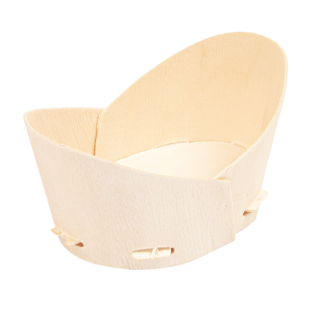 254.96-MINI RECIPIENTI PER SNACKS 'WOOD'  10,3x6x5,3 CM NATURALE LEGNO (10 u.)