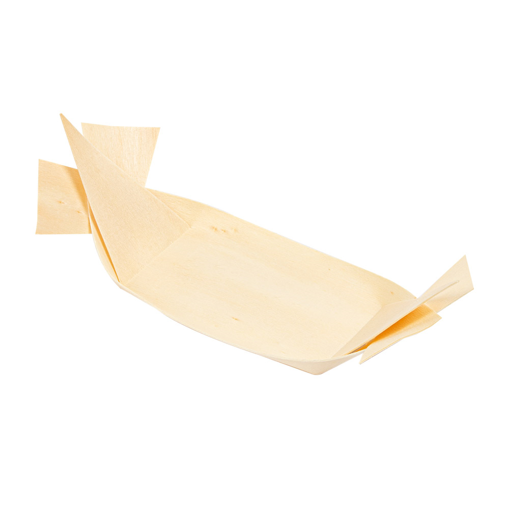 254.95-MINI RECIPIENTI PER SNACKS 'WOOD'  16,5x5,5x0,8 CM NATURALE LEGNO (10 u.)