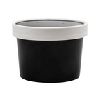 226.46-CONTENITORI CON COPERCHI 240 ML - 8 oz 300 + 18 PE G/M2 Ø9/7,5x6 CM NERO CARTONE (25 u.)