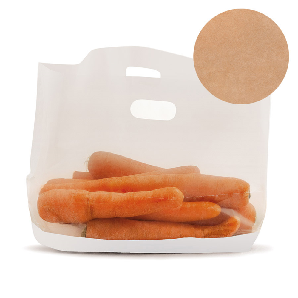 173.33-CONFEZIONI CON BASE E MANICI TURTLE PACK 50 G/M2 + 15 PP 30+4/4x18 CM NATURALE KRAFT (50 u.)
