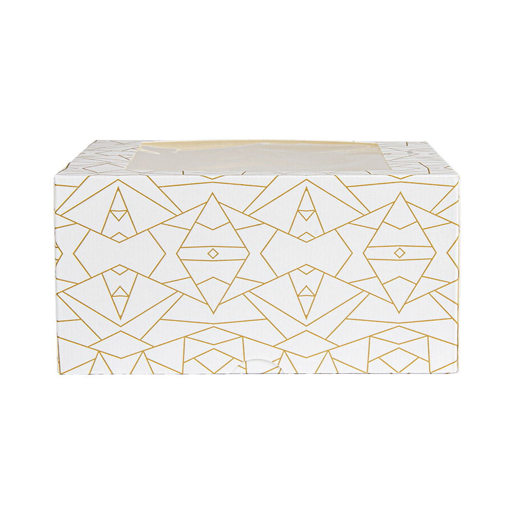 256.91-SCATOLE PER PASTICCERIA CON FINESTRA 'THEPACK' DECO  16x16x8 CM BIANCO CARTONE NANO-MICRO + OPP (50 u.)
