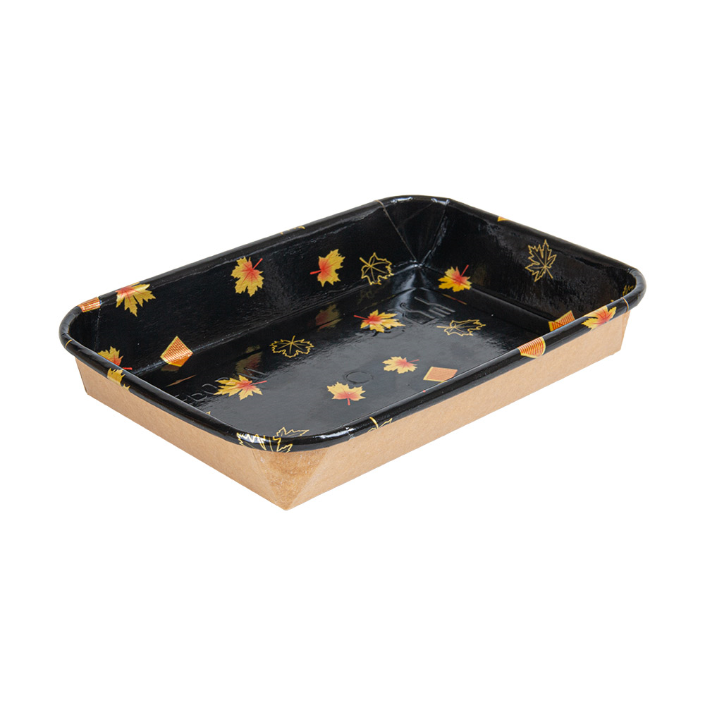 268.87-RECIPIENTI PER "SUSHI"  20PE + 280 +16PE G/M2 16,5x11,5x2,4 CM NERO KRAFT (50 u.)