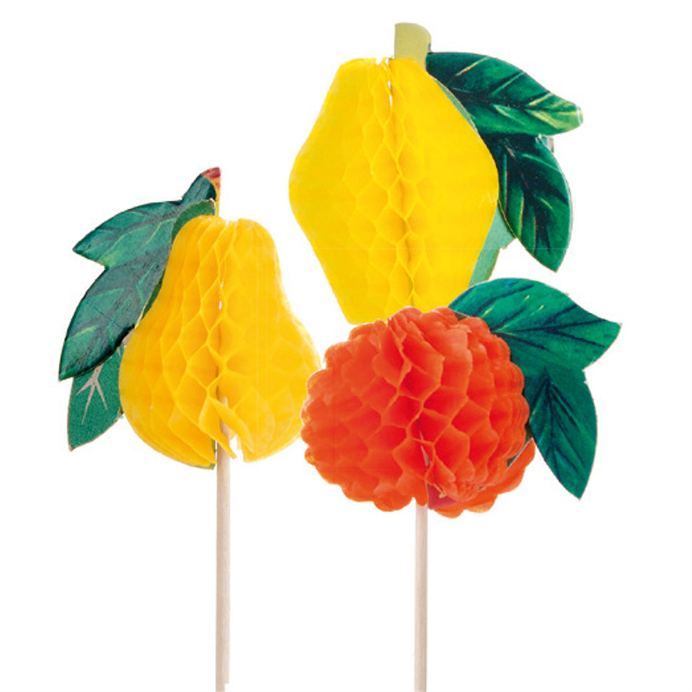116.07-DECORAZIONI PER GELATI - FRUTTA PICCOLI   10 (h) CM COLORI VARIE LEGNO (100 u.)