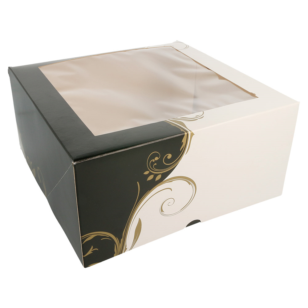 204.71-SCATOLE PER PASTICCERIA CON FINESTRA 'THEPACK' CLASSIC  24x24x12 CM BIANCO CARTONE NANO-MICRO (50 u.)