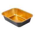 214.72-RECIPIENTI PASTICCERIA 280 ML 13,5x10,2x3,5 CM ORO NERO ALLUMINIO (100 u.)