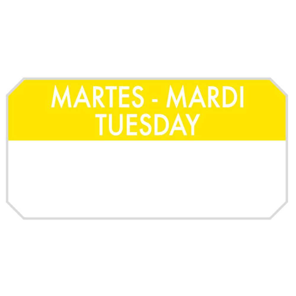 393.74-1000 U. ETICHETTE ADESIVE MARTEDI   5x2,5 CM GIALLO ADESIVO