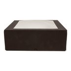 269.65-SCATOLE PER PASTICCERIA CON FINESTRA 'THEPACK'  28x28x10 CM CIOCCOLATO CARTONE NANO-MICRO + OPP (50 u.)