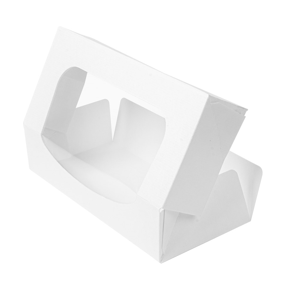 253.41-CONTENITORI SUSHI+FINESTRA 'THEPACK'  19,7x9x4,5 CM BIANCO CARTONE NANO-MICRO + OPP (50 u.)