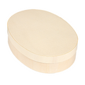 266.09-MINI SCATOLA OVALE CON COPERCHIO 'WOOD'  19,5x14,5x5 CM NATURALE LEGNO
