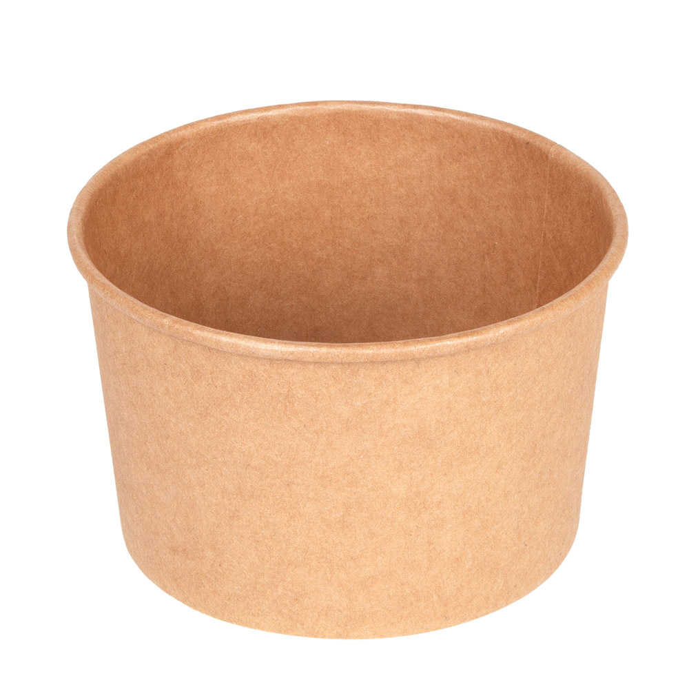 240.03-INSALATIERI 480 ML 300 + 18 PE G/M2 Ø11,1/9,5x7 CM NATURALE KRAFT (50 u.)