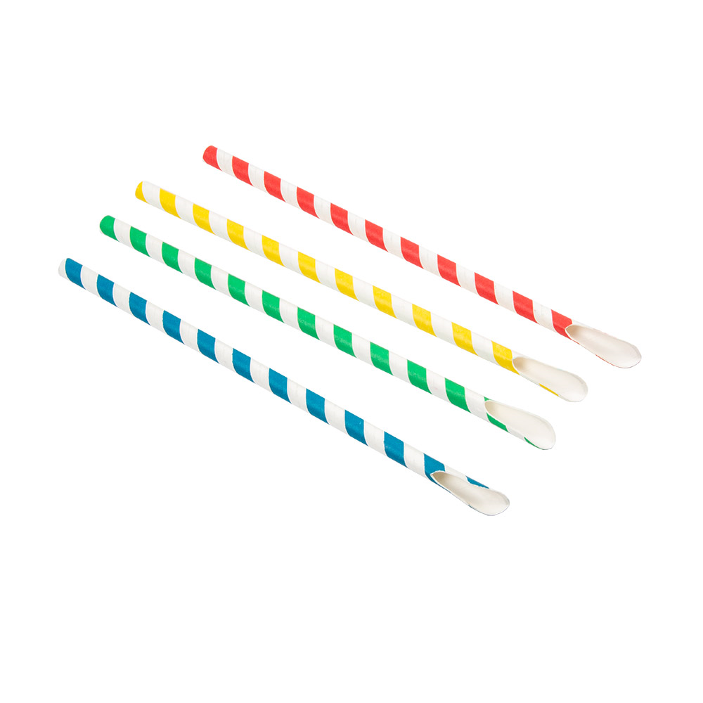 227.97-CANNUCCE A STRISCE CON CUCCHIAIO 'PAPER'  Ø0,8x21 CM COLORI VARIE CARTA (100 u.)
