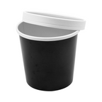 226.44-CONTENITORI CON COPERCHI 780 ML - 26 oz 330 + 18 PE G/M2 Ø11,7/9,2x11 CM NERO CARTONE (25 u.)