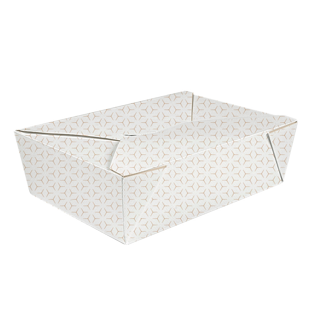 279.21-SCATOLE AMERICANE PER MICROONDE 'THEPACK' CUBE 1980 ML 19,6x14x6,2 CM BIANCO/NATURALE CARTONE NANO-MICRO + PP (50 u.)